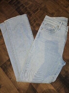 MOTHER The Lil' Insider Sneak Ankle Flare Jeans in Lost Art [Size 30] Light Wash